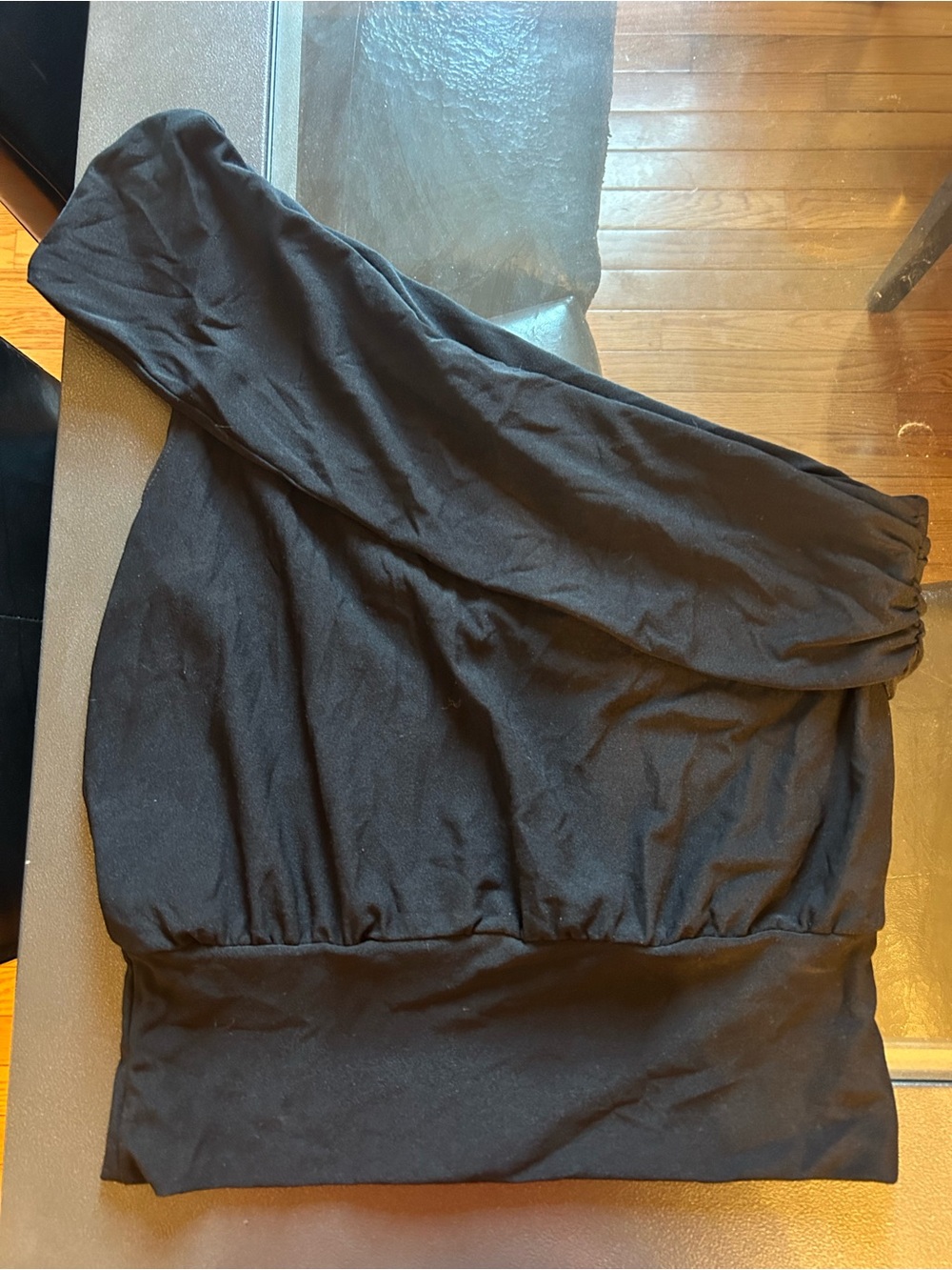 Black One-Shoulder Women’s Top